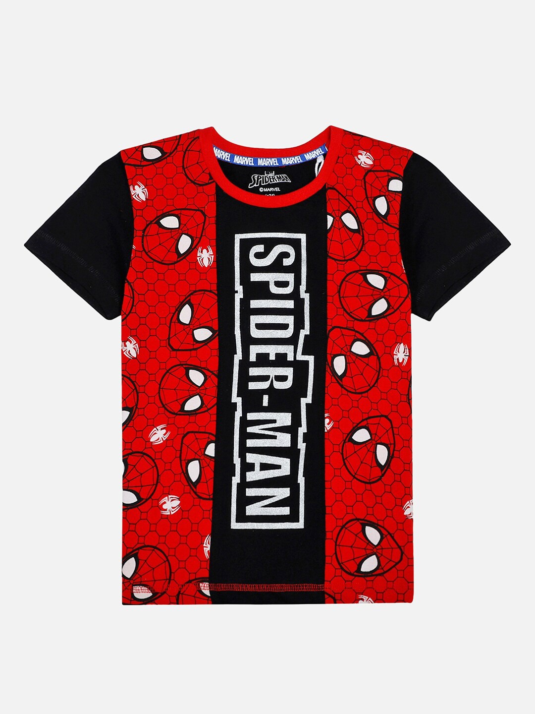 

Kids Ville Boys Black Spiderman Printed T-shirt