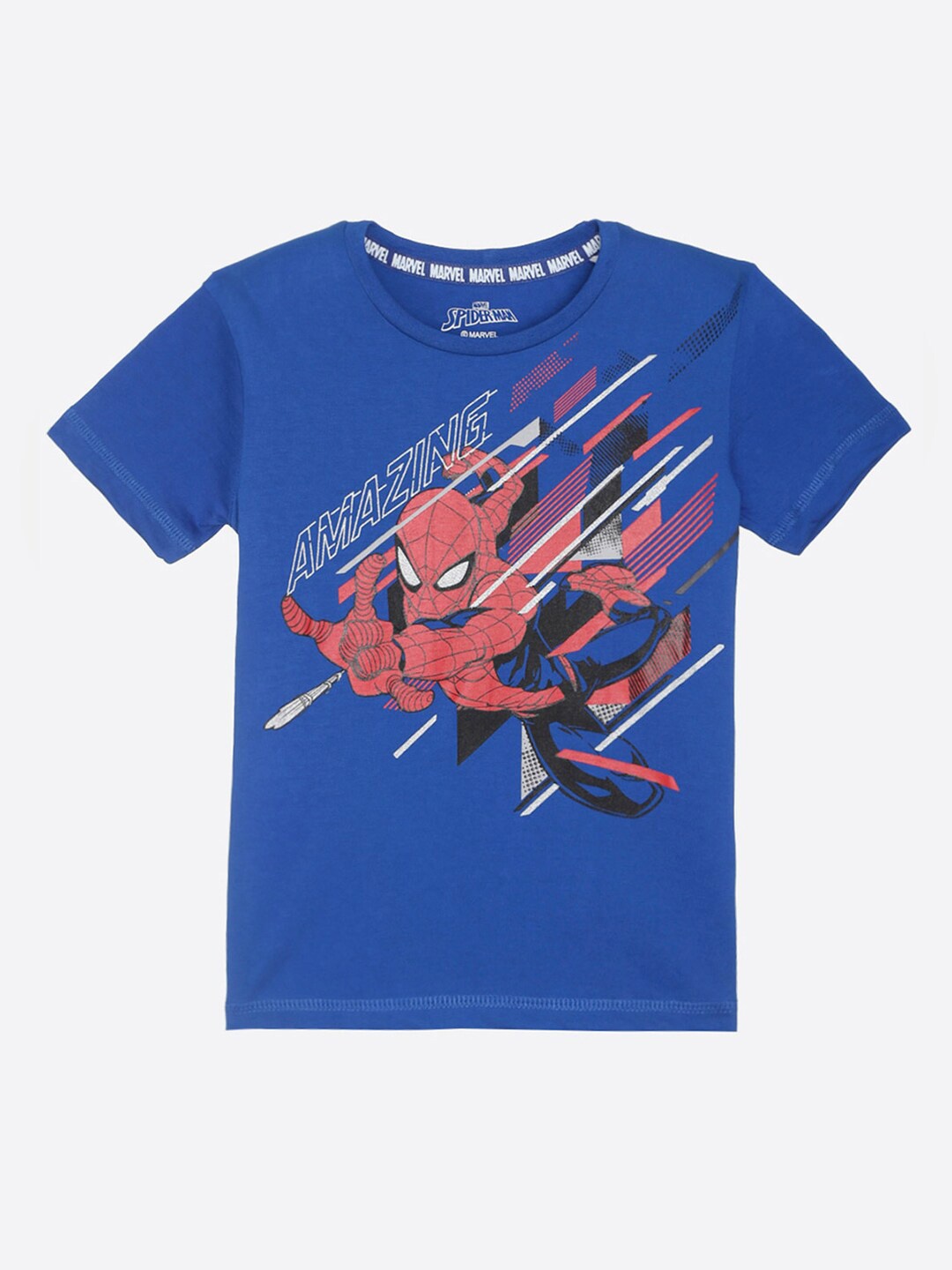 

Kids Ville Boys Blue Spiderman Printed T-shirt