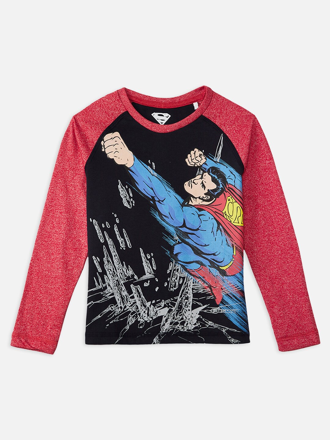 

Kids Ville Boys Navy Blue Superman Printed Cotton T-shirt
