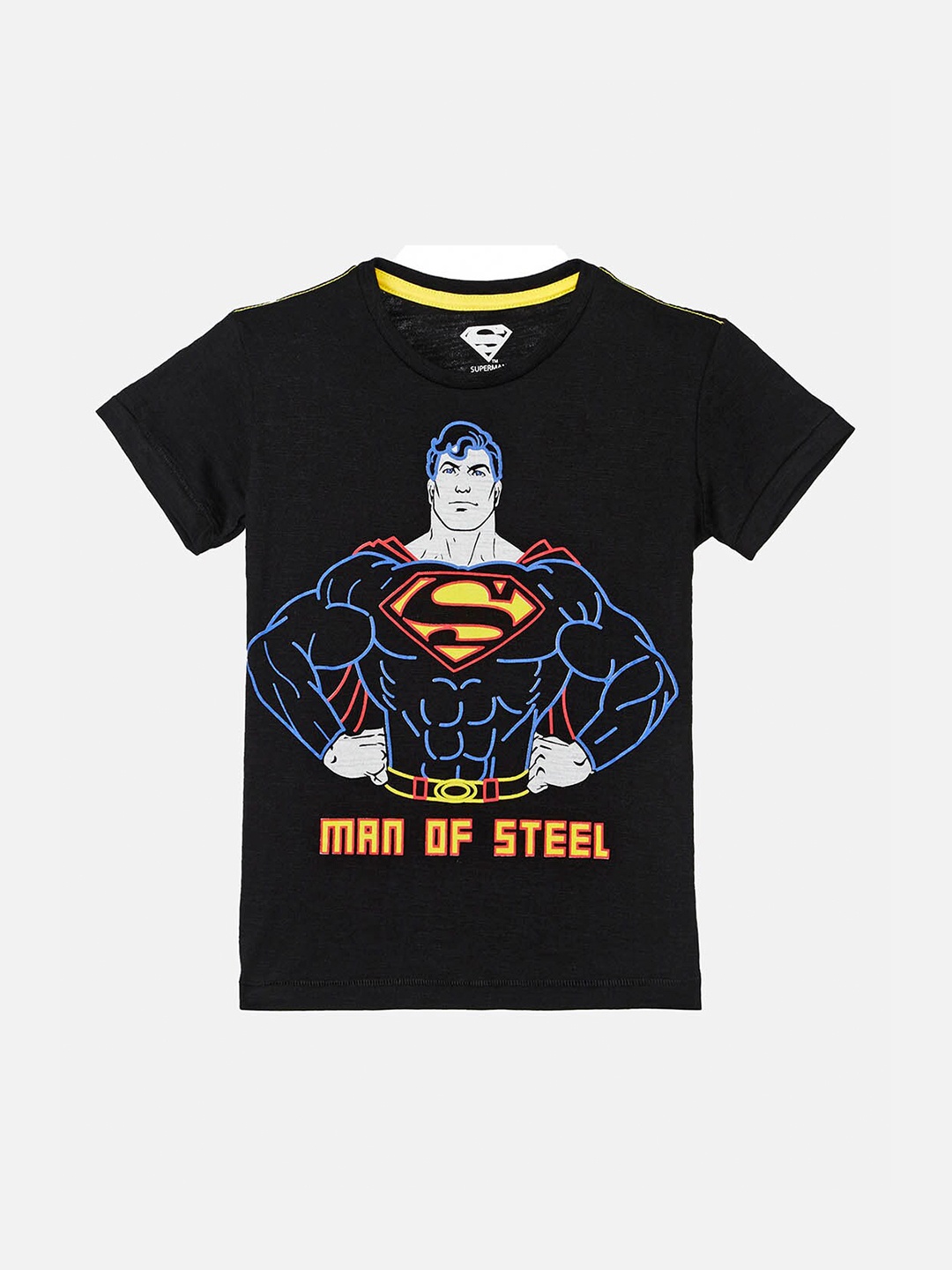

Kids Ville Boys Black Superman Printed T-shirt