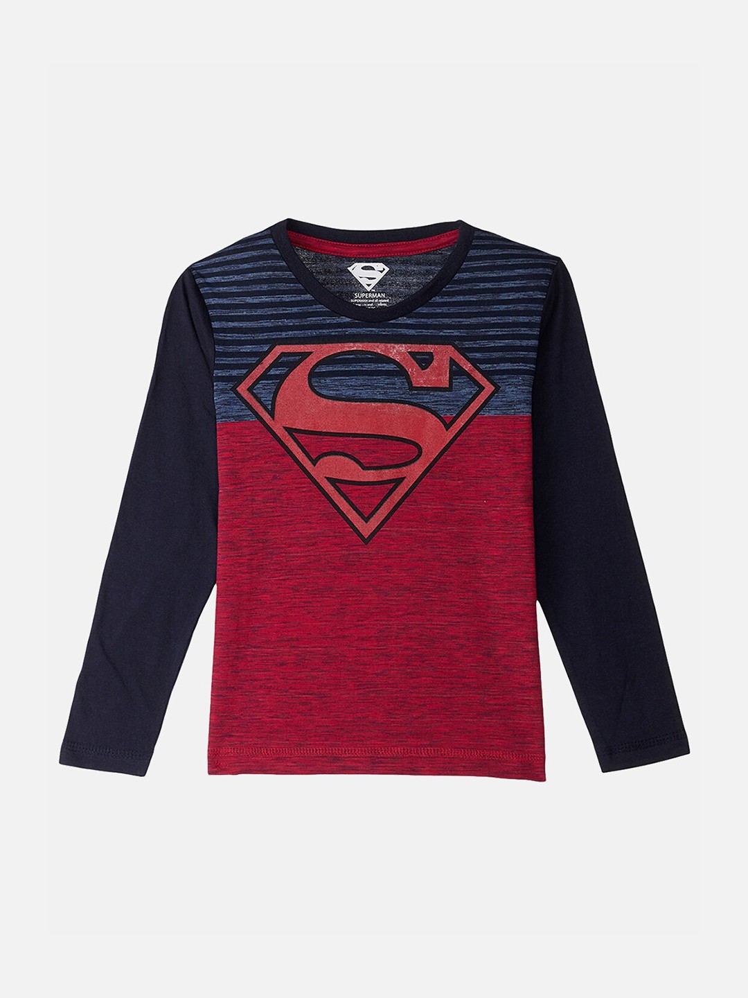 

Kids Ville Boys Red & Blue Superman Printed T-shirt