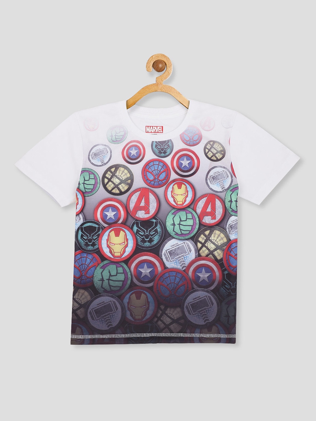 

Kids Ville Boys White & Red Avengers Printed T-shirt