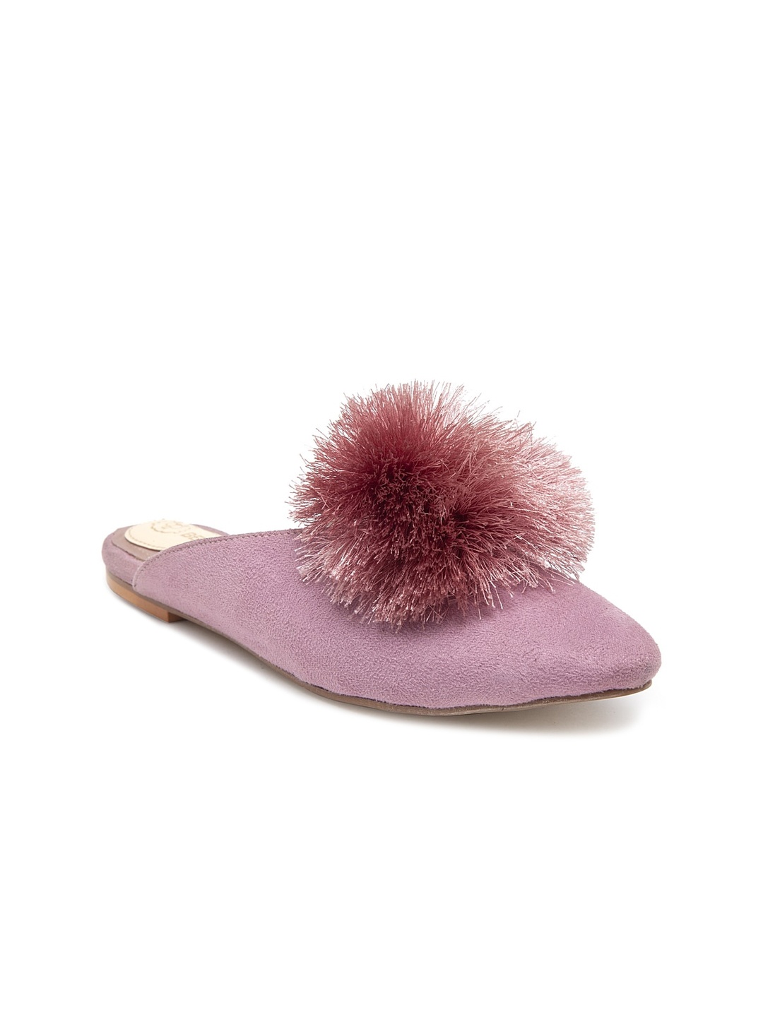 

BEAVER Women Pink Embellished Mules Flats