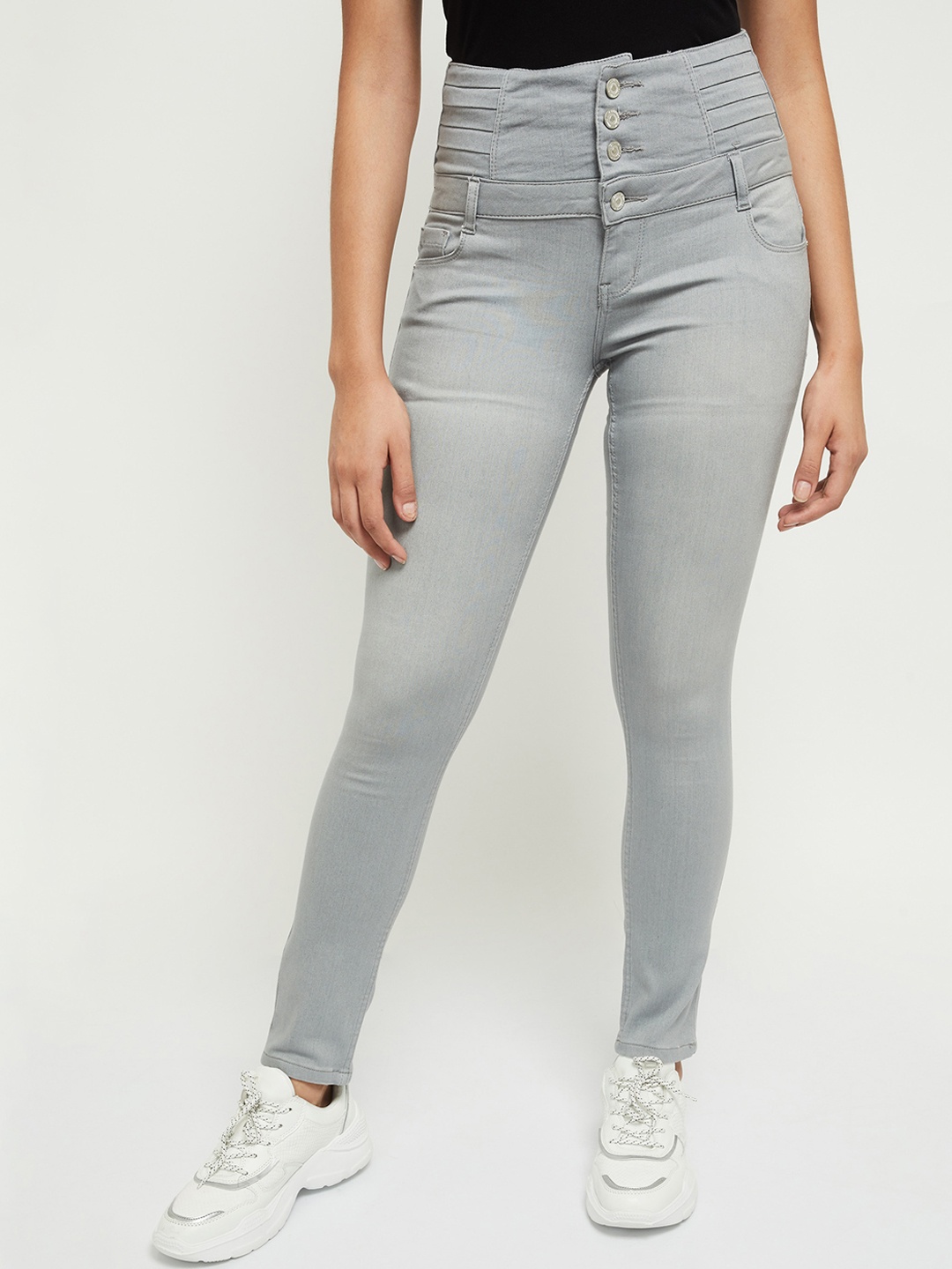 

max Women Grey Slim Fit Stretchable Jeans