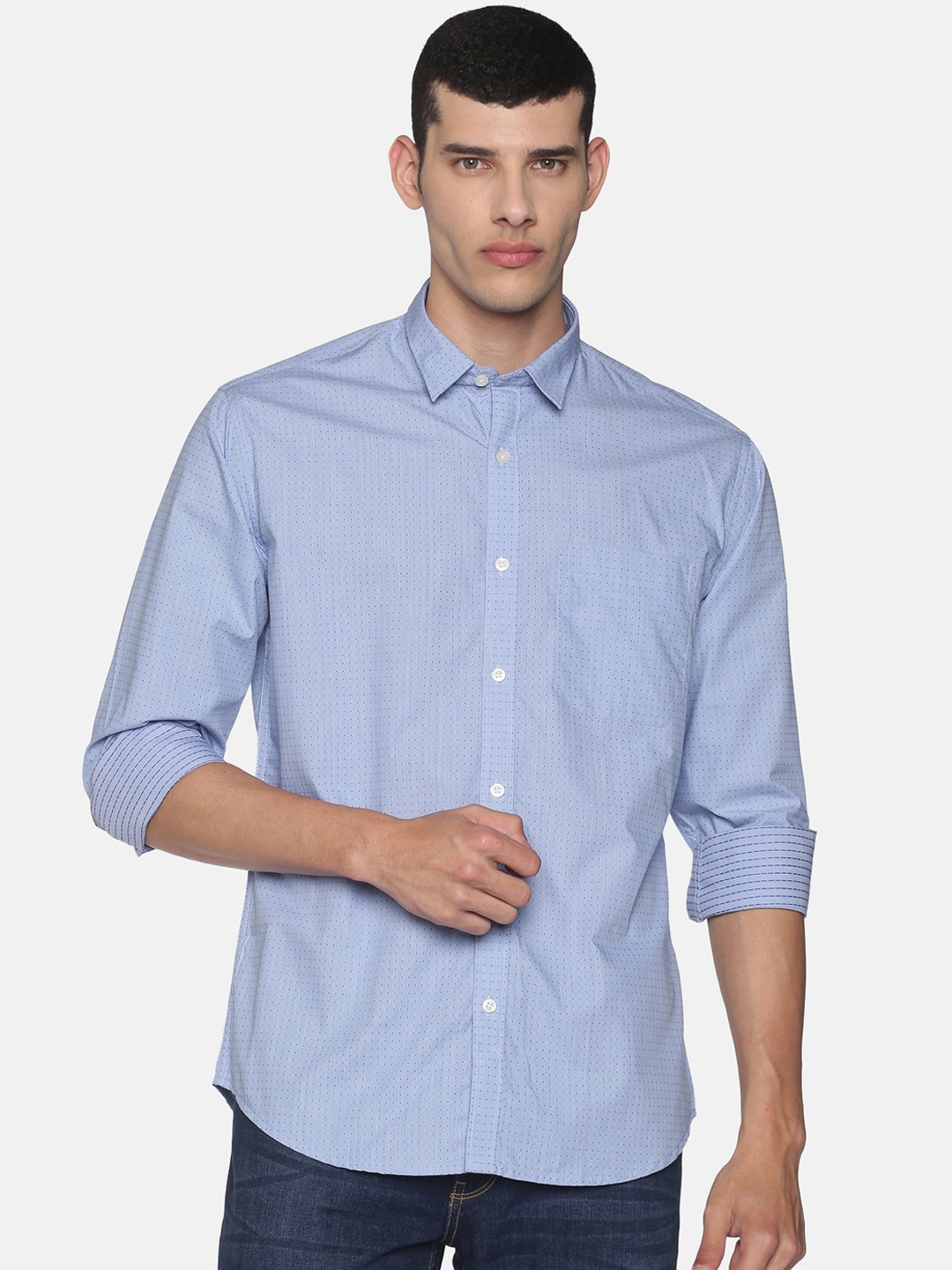 

Balista Men Blue Classic Opaque Printed Casual Shirt