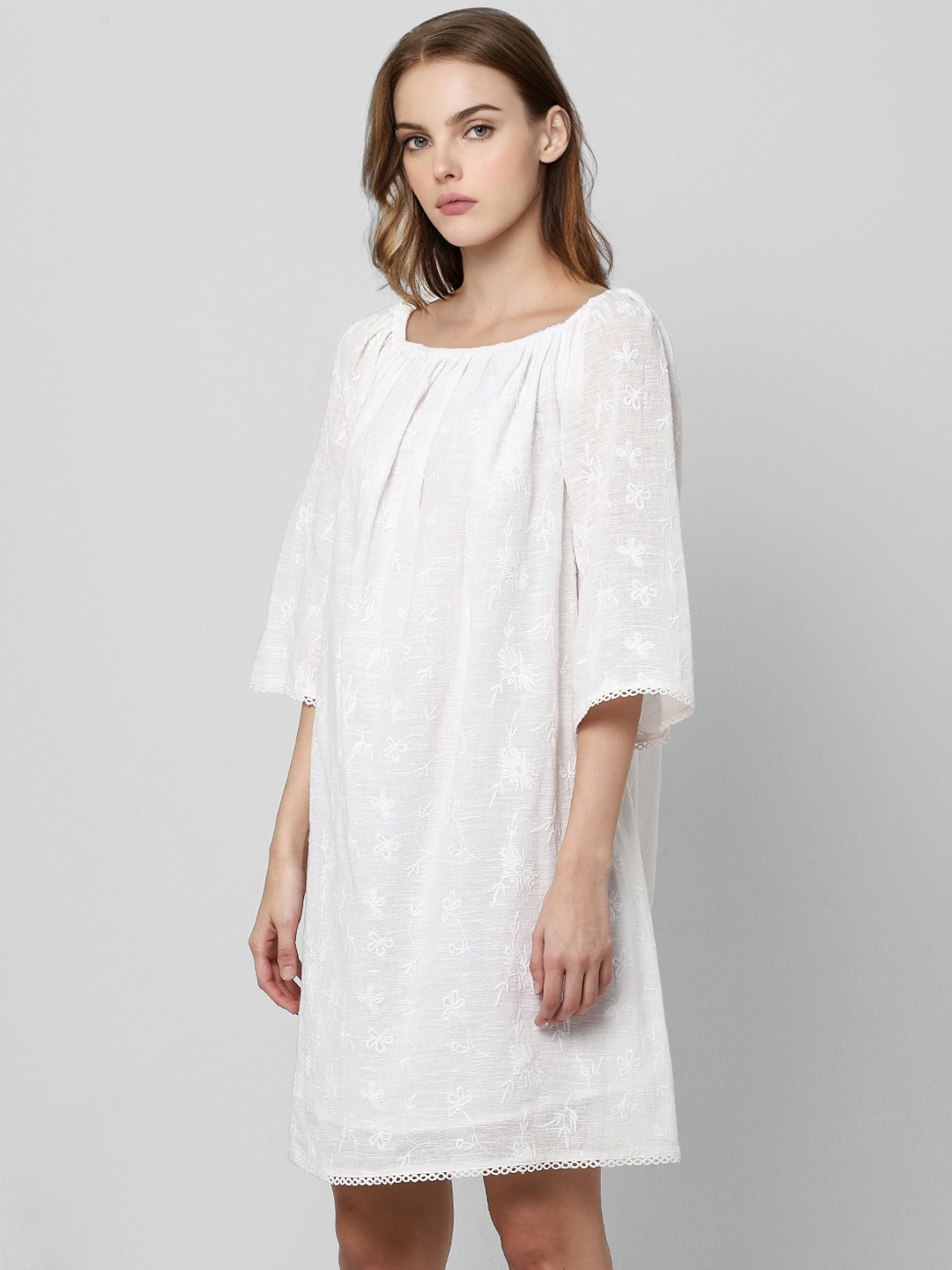 

Vero Moda White Cotton A-Line Dress