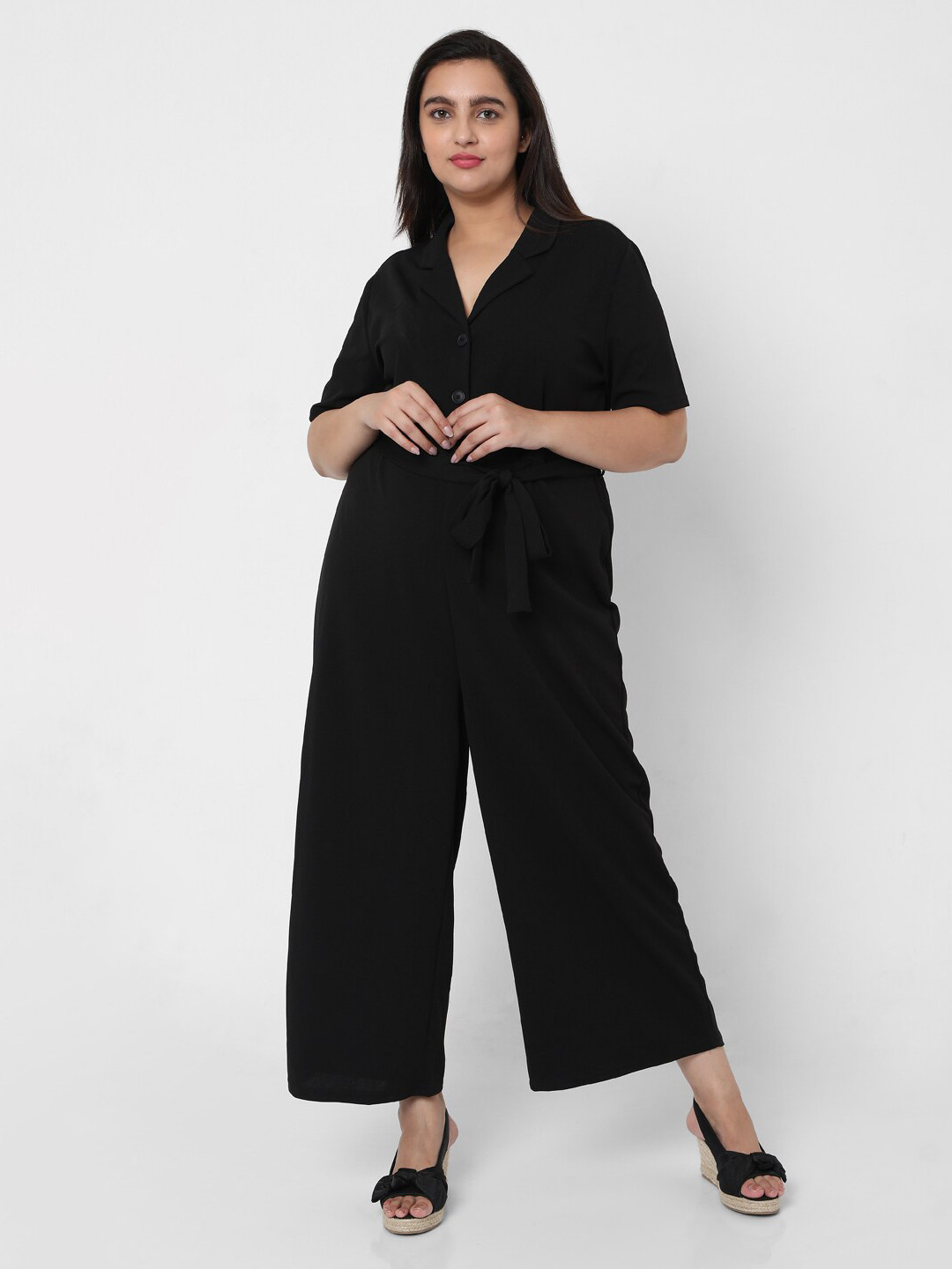

VERO MODA CURVE Black Basic Jumpsuit