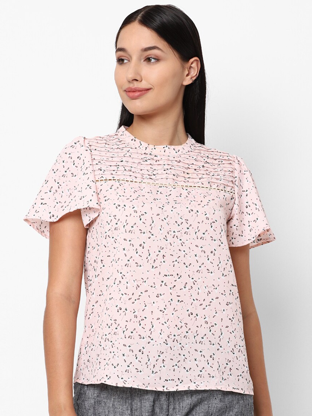 

Allen Solly Woman Pink Floral Regular Top
