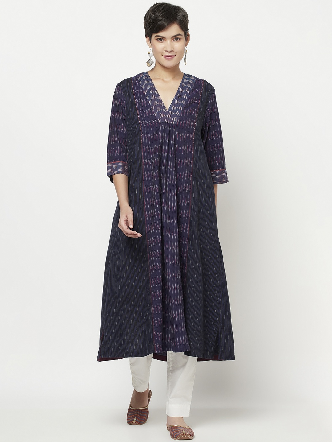 

Fabindia Women Blue Thread Work Anarkali Kurta