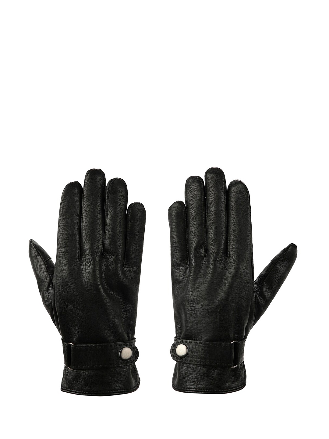 

Bruun & Stengade Men Black Solid Pure Goat Leather Gloves
