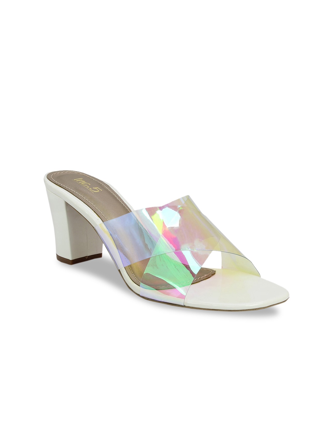

Inc 5 White Printed Block Sandals