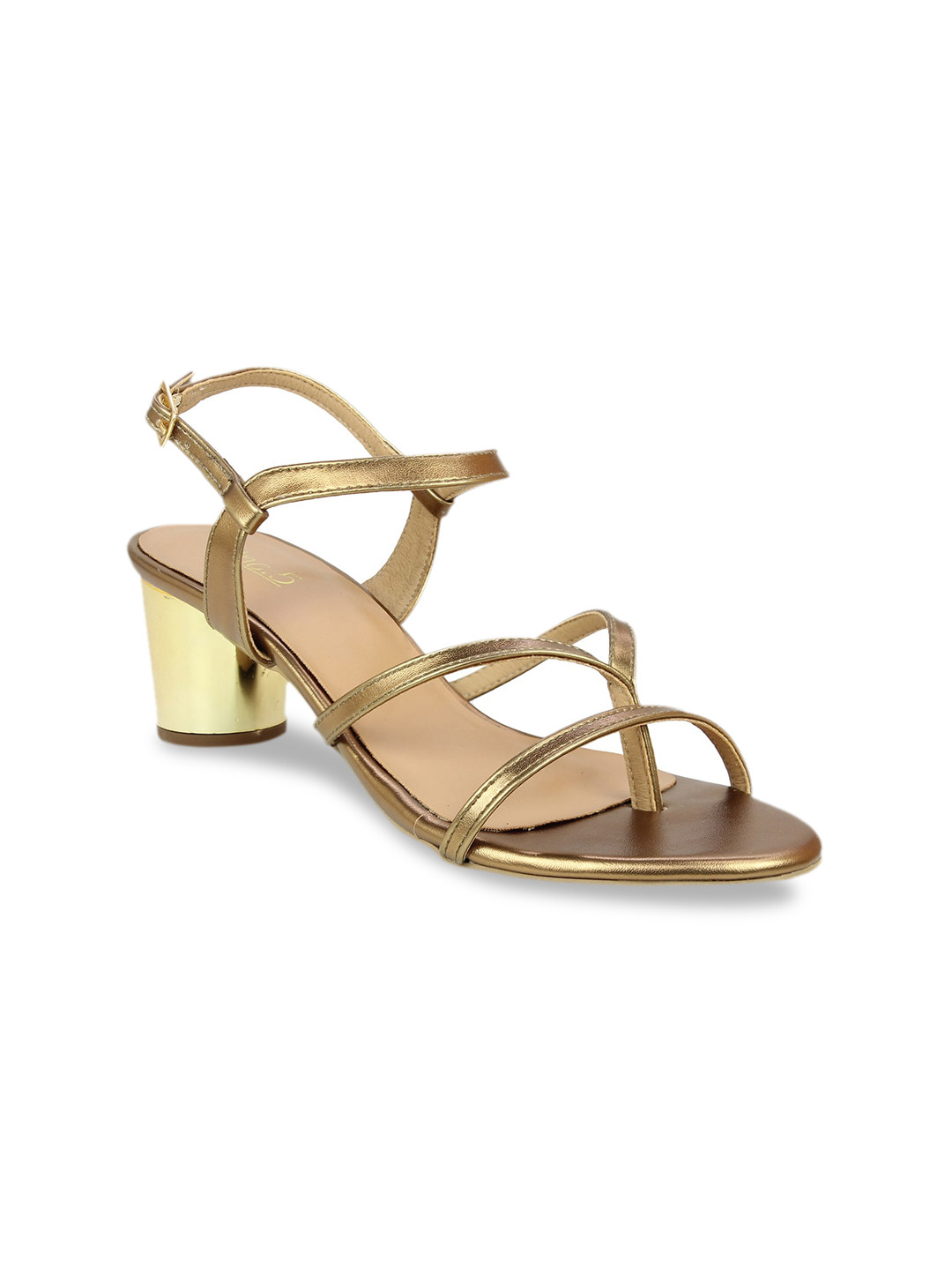 

Inc 5 Gold-Toned Embellished Block Sandals