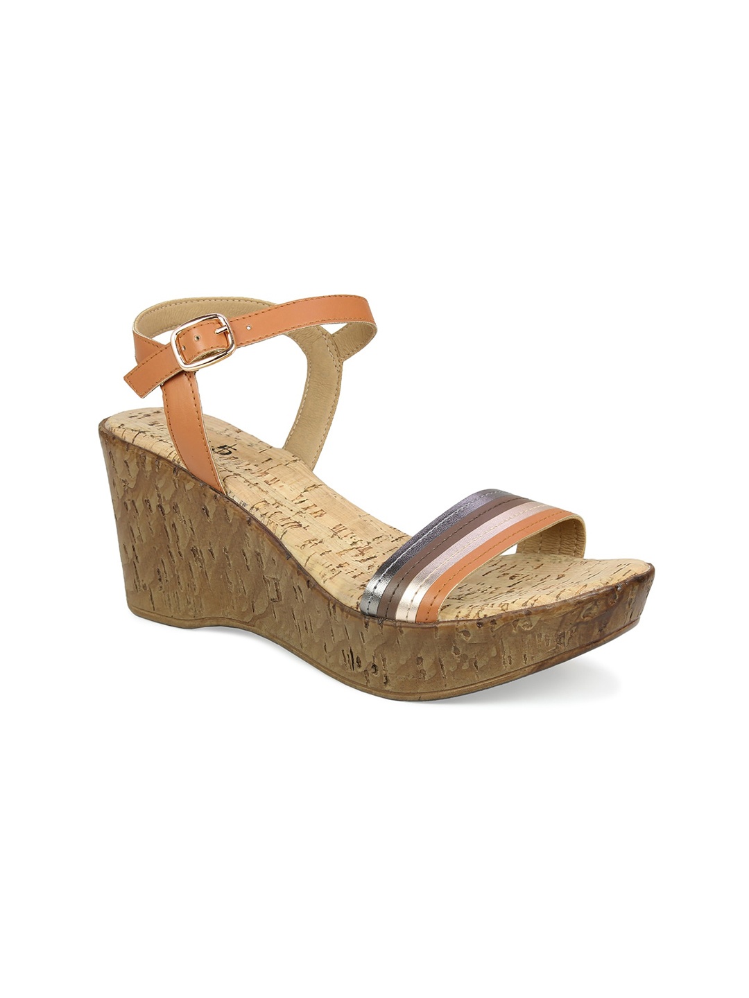 

Inc 5 Tan Wedge Sandals with Buckles