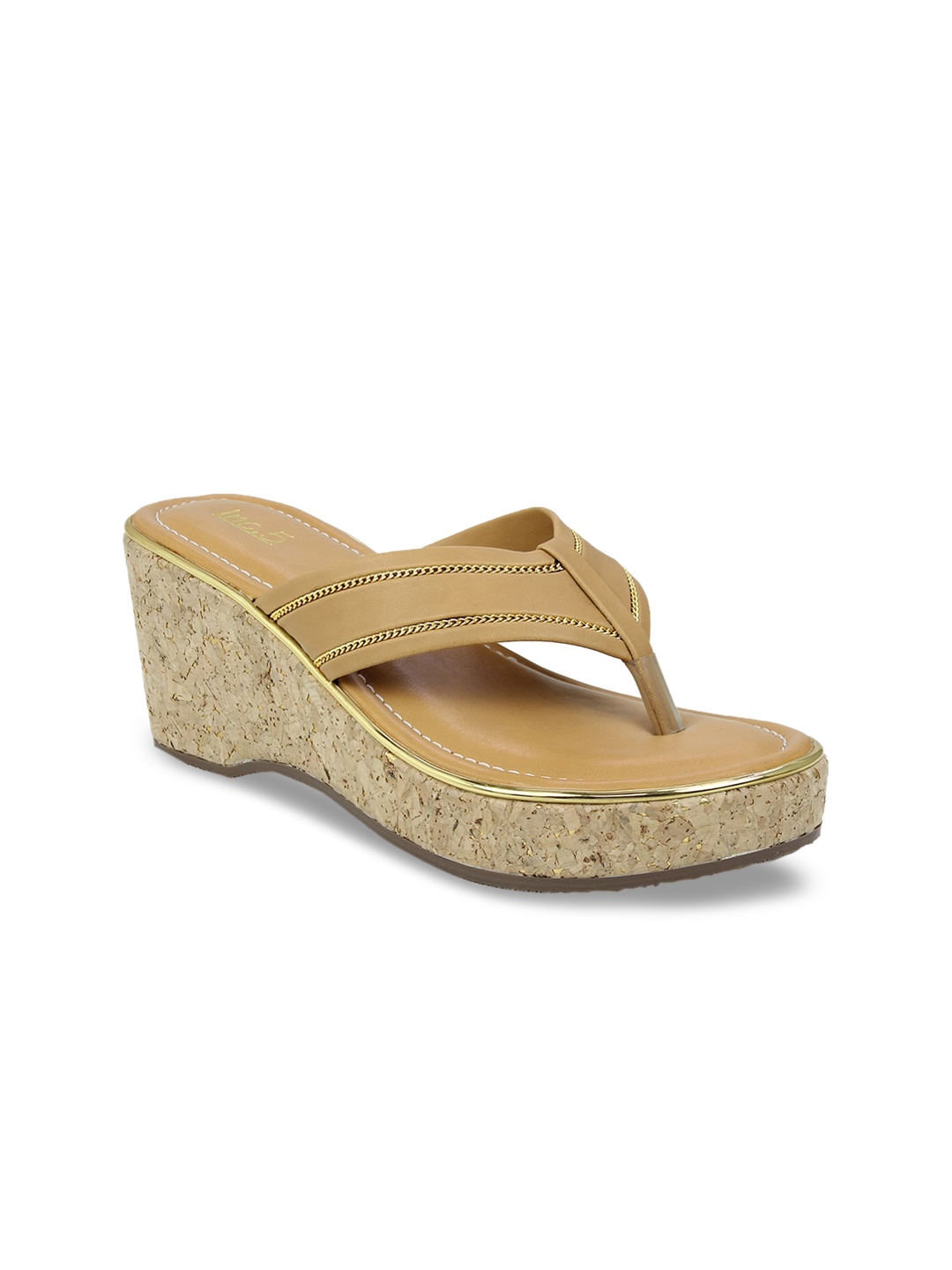 

Inc 5 Beige Solid Wedge Sandals