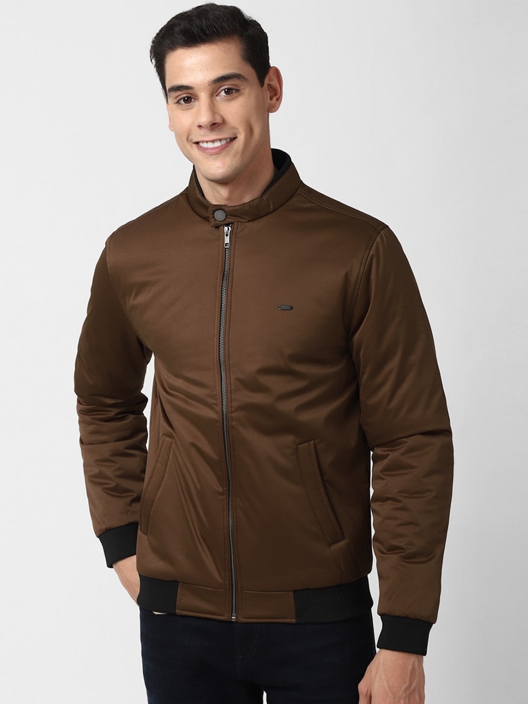 

Peter England Casuals Men Brown Bomber Jacket