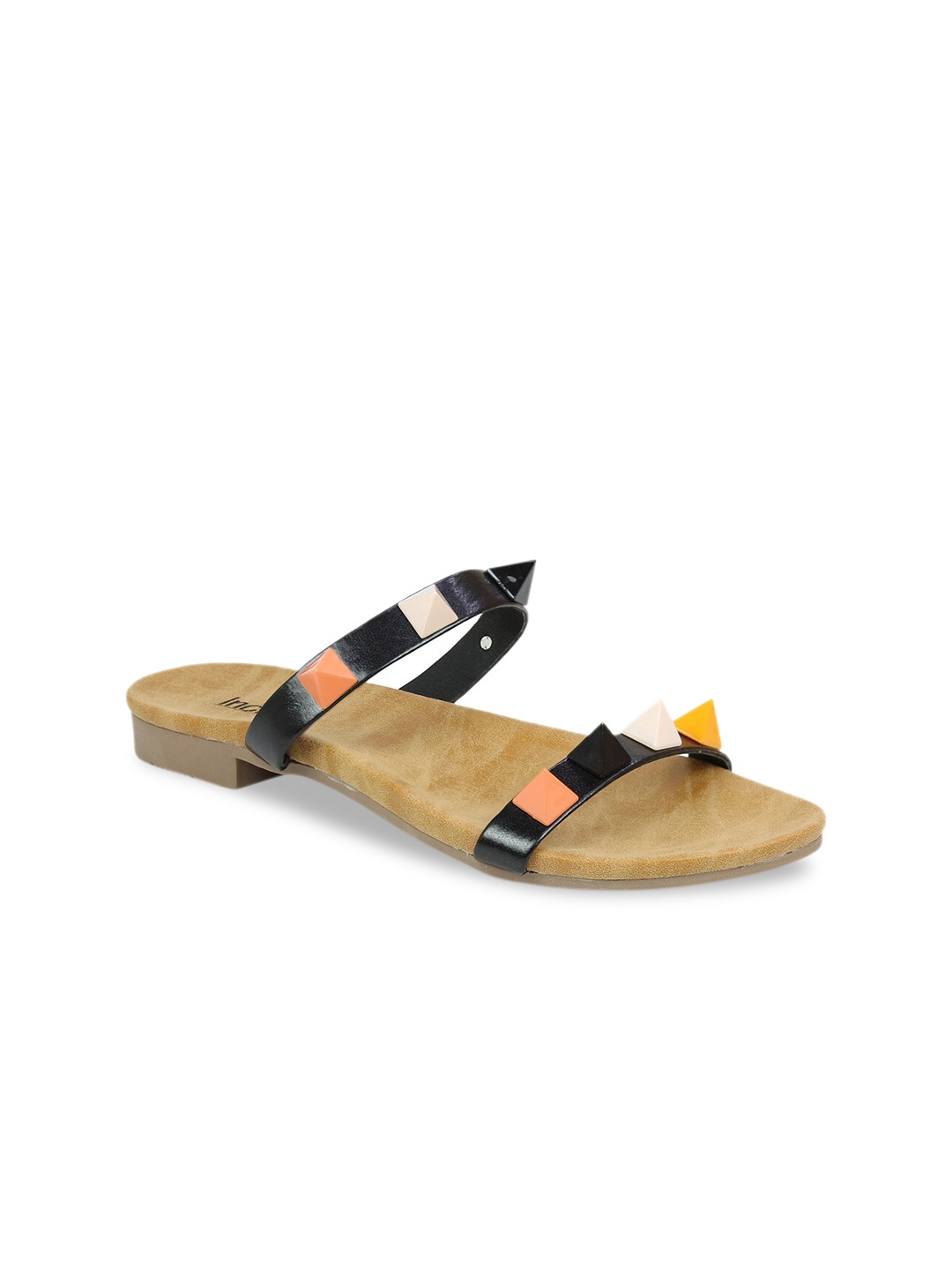 

Inc 5 Black Colourblocked Block Sandals with Bows