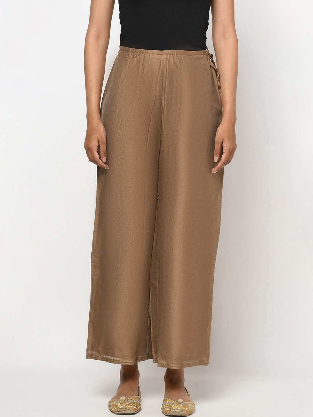 

Fabindia Women Brown Peg Trousers