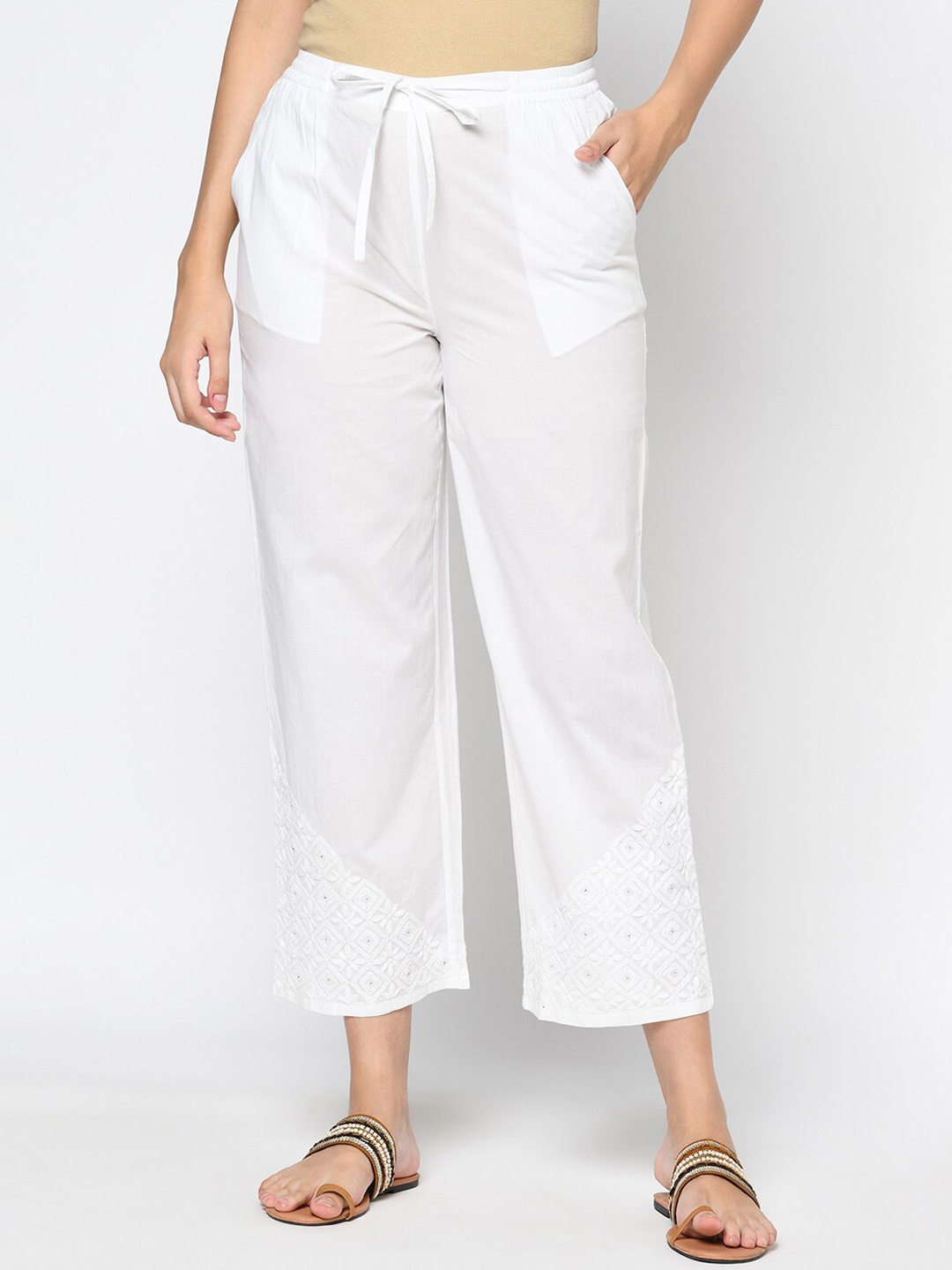 

Fabindia Women White Trousers