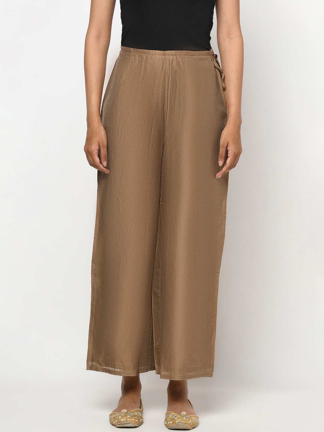 

Fabindia Women Brown Parallel Trousers