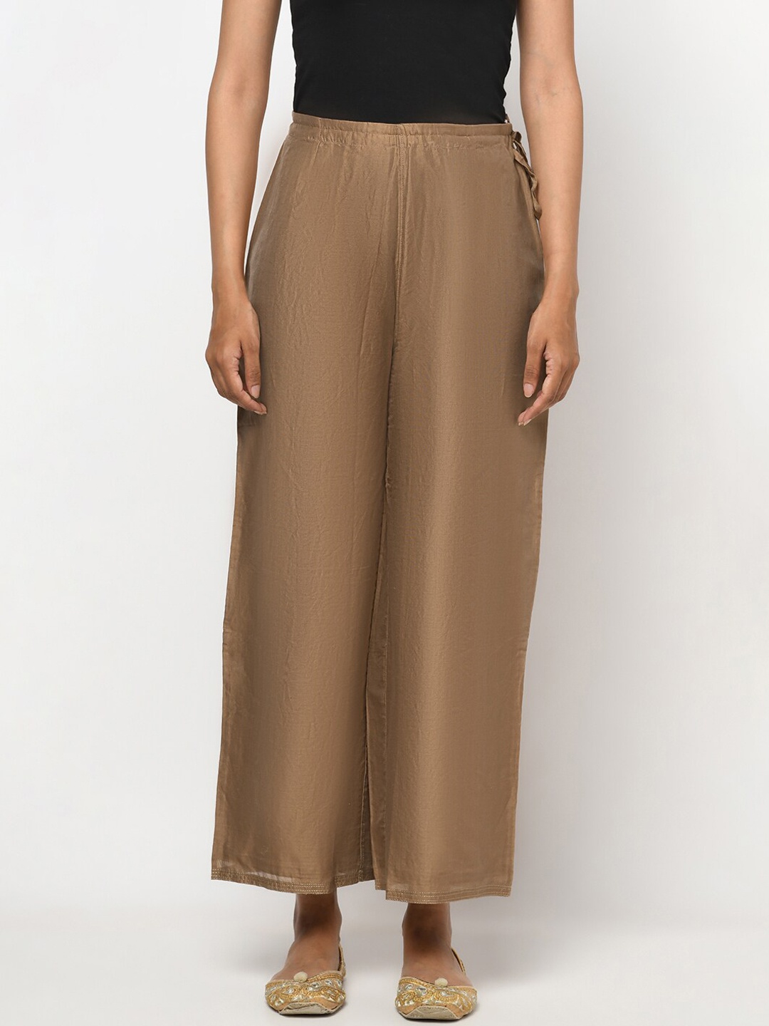 

Fabindia Women Brown Parallel Trousers