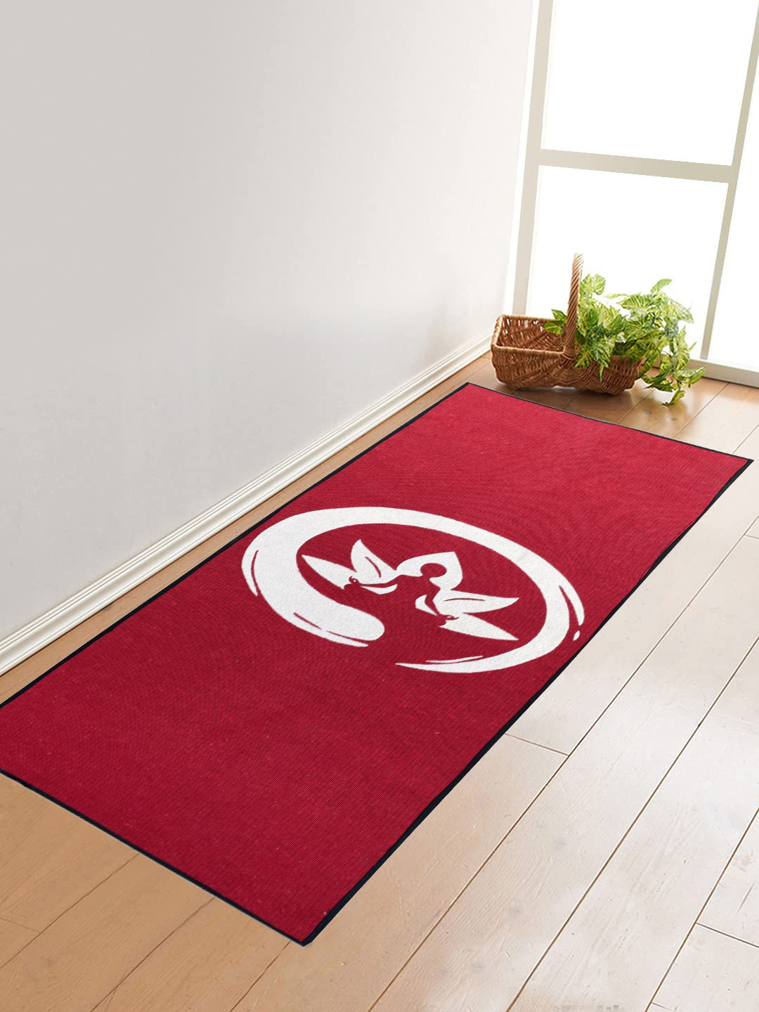 

BELLA TRUE Unisex Red & White Self Design Anti-Skid Yoga Mat