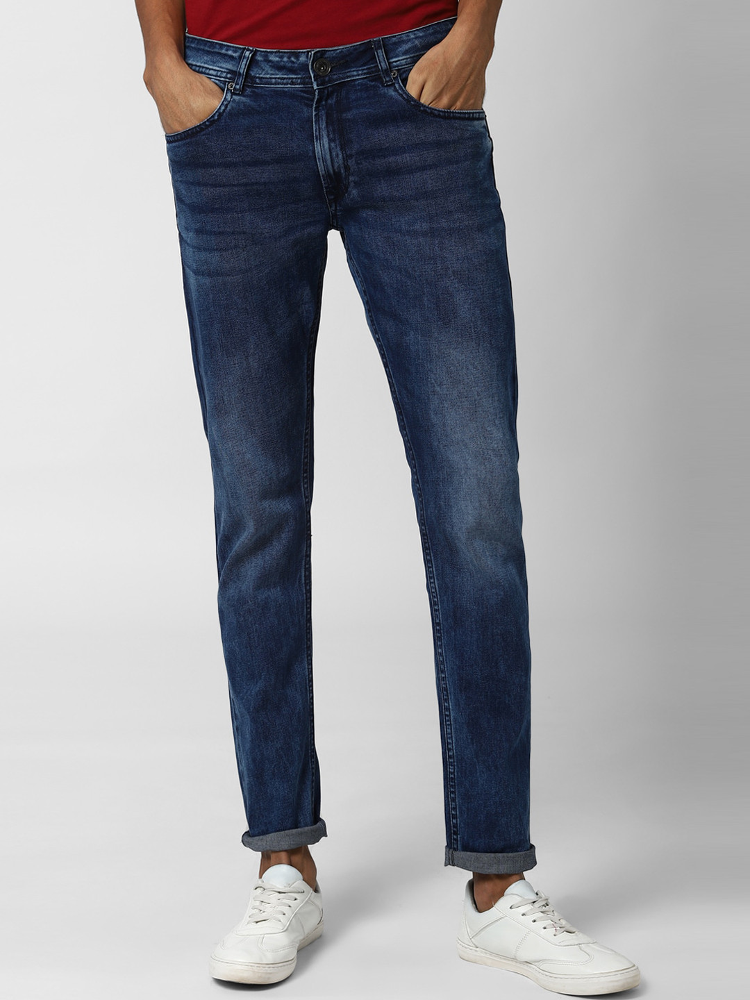 

Peter England Casuals Men Navy Blue Skinny Fit Heavy Fade Jeans