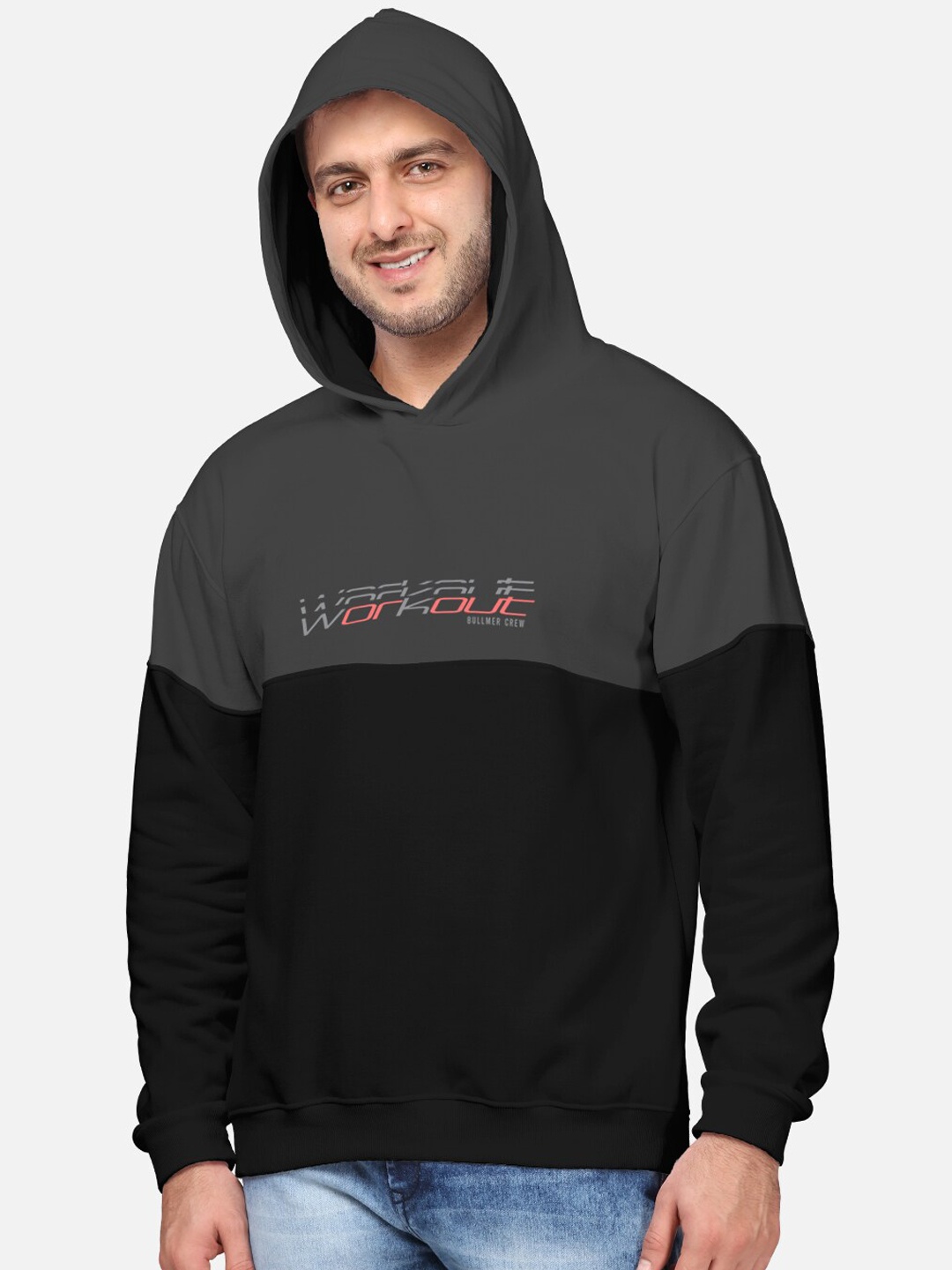 

BULLMER Men Black Printed Hooded Sweatshirt