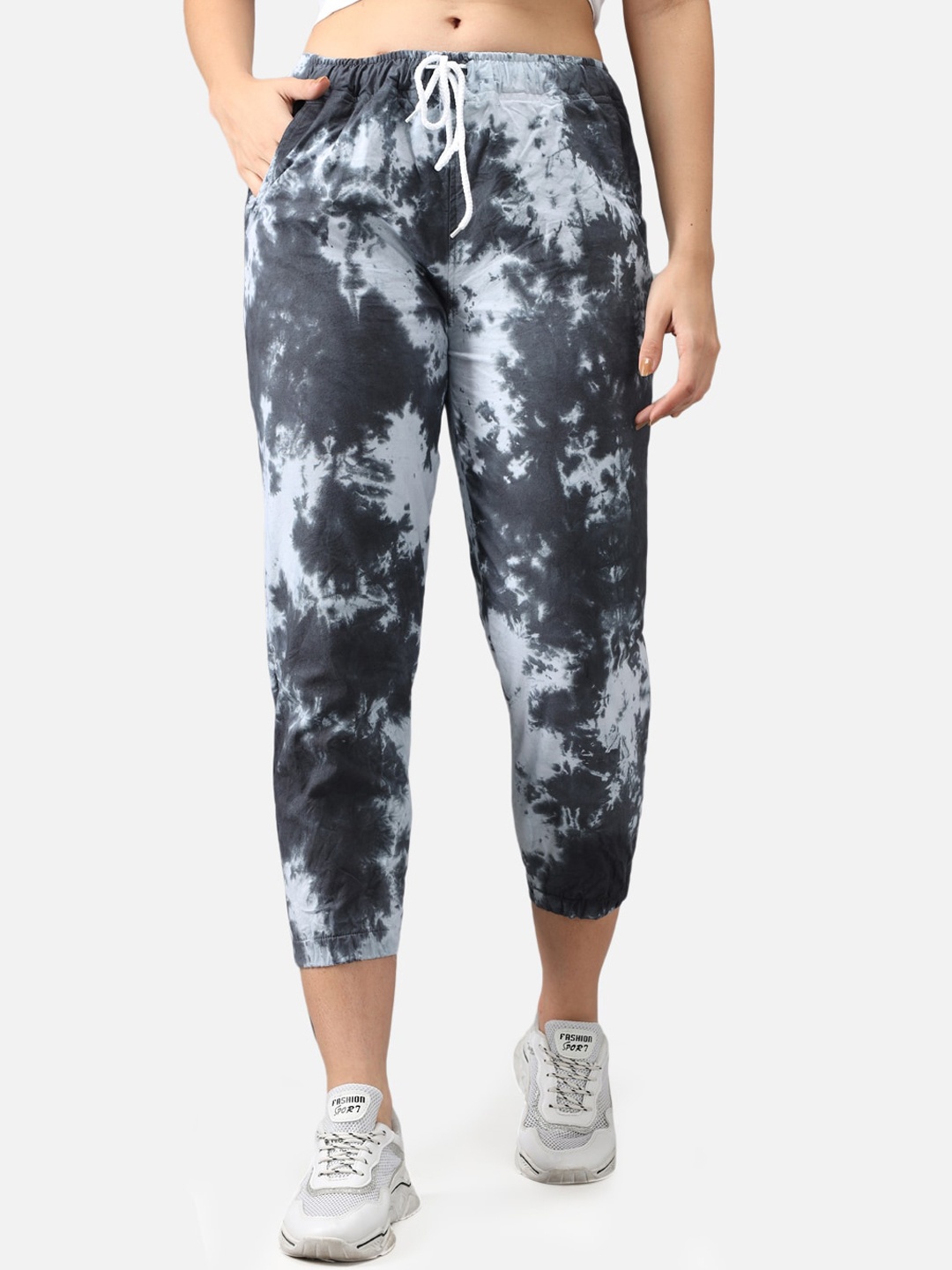

FurryFlair Women Grey Printed Original Easy Wash Joggers Trousers