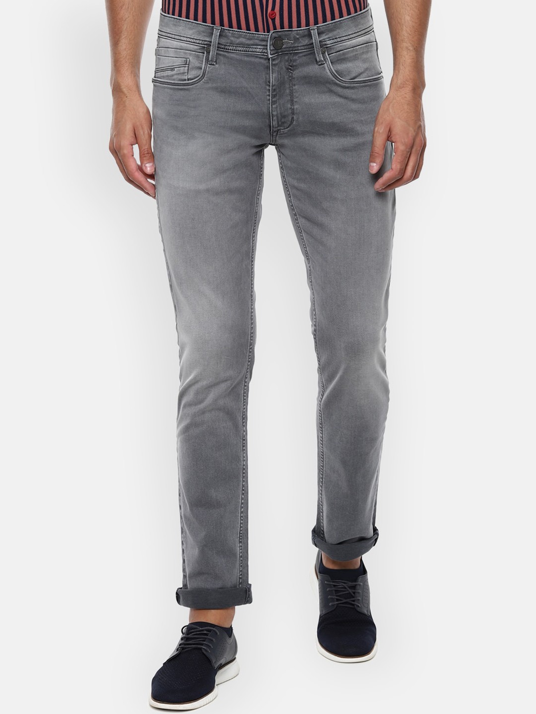 

Louis Philippe Jeans Men Grey Slim Fit Heavy Fade Stretchable Jeans