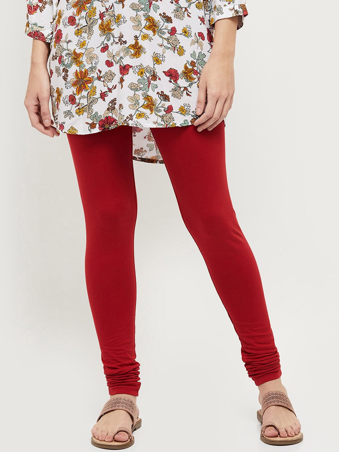 

max Women Red Solid Leggings