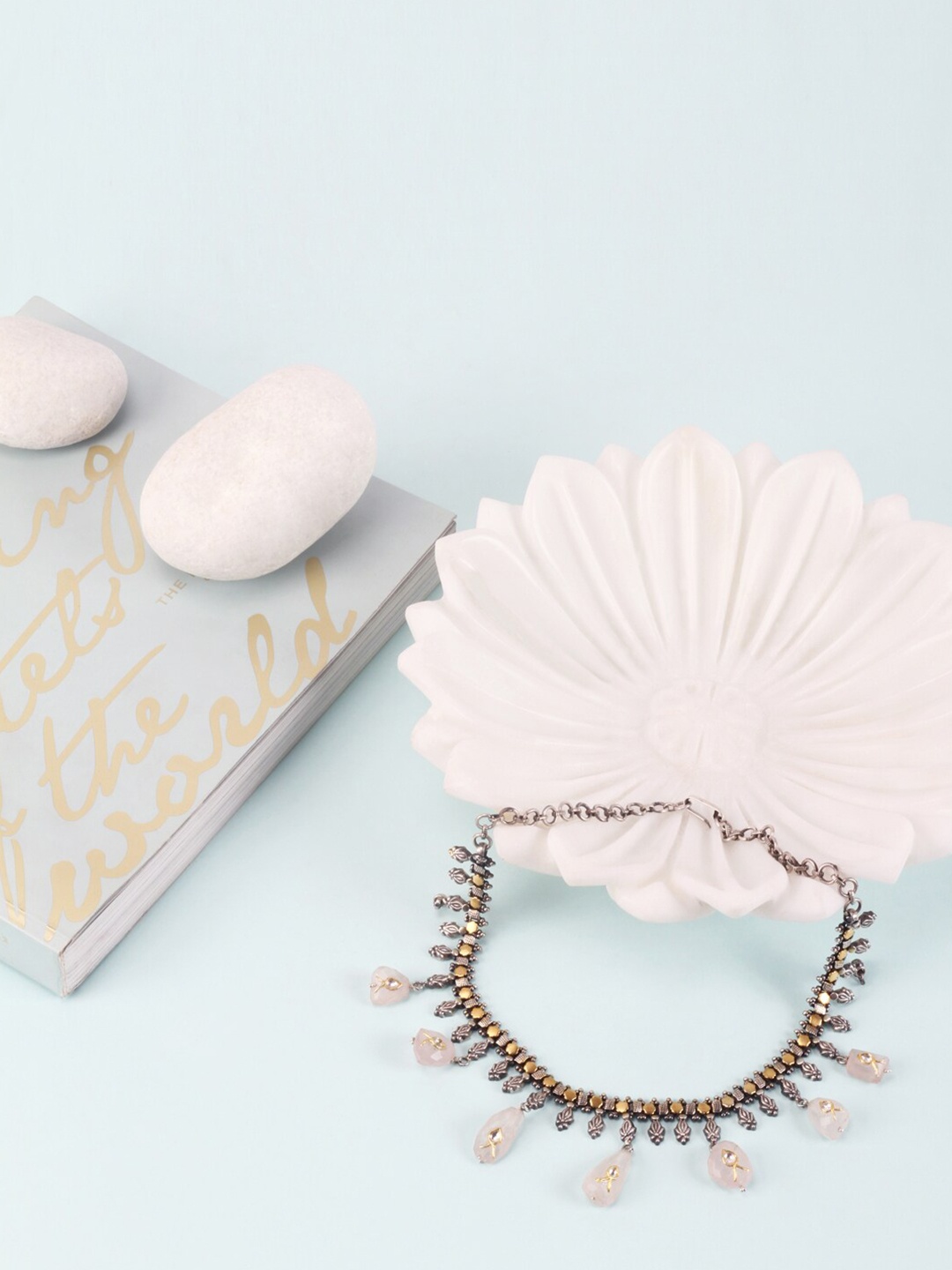 

SANGEETA BOOCHRA Silver-Toned & Gold-Toned Silver Necklace