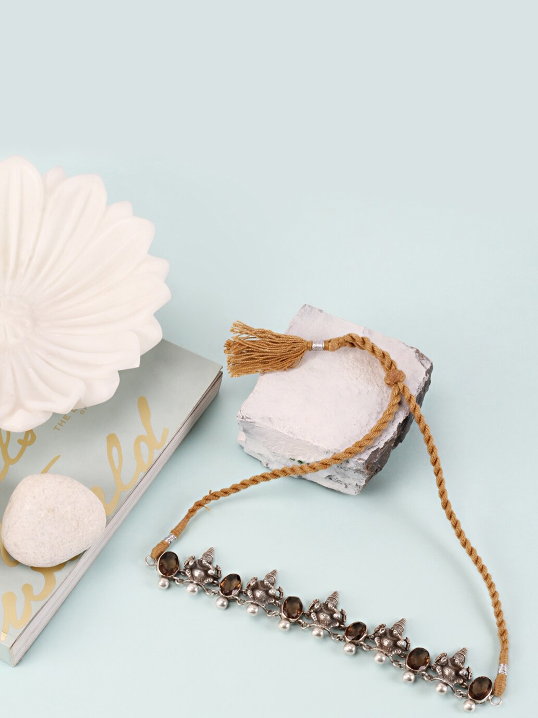 

SANGEETA BOOCHRA Silver-Toned & Brown Silver Necklace