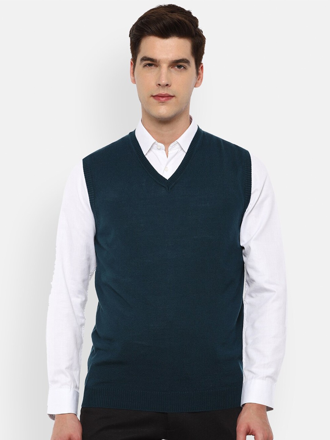 

Van Heusen Men Navy Blue Sweater Vest