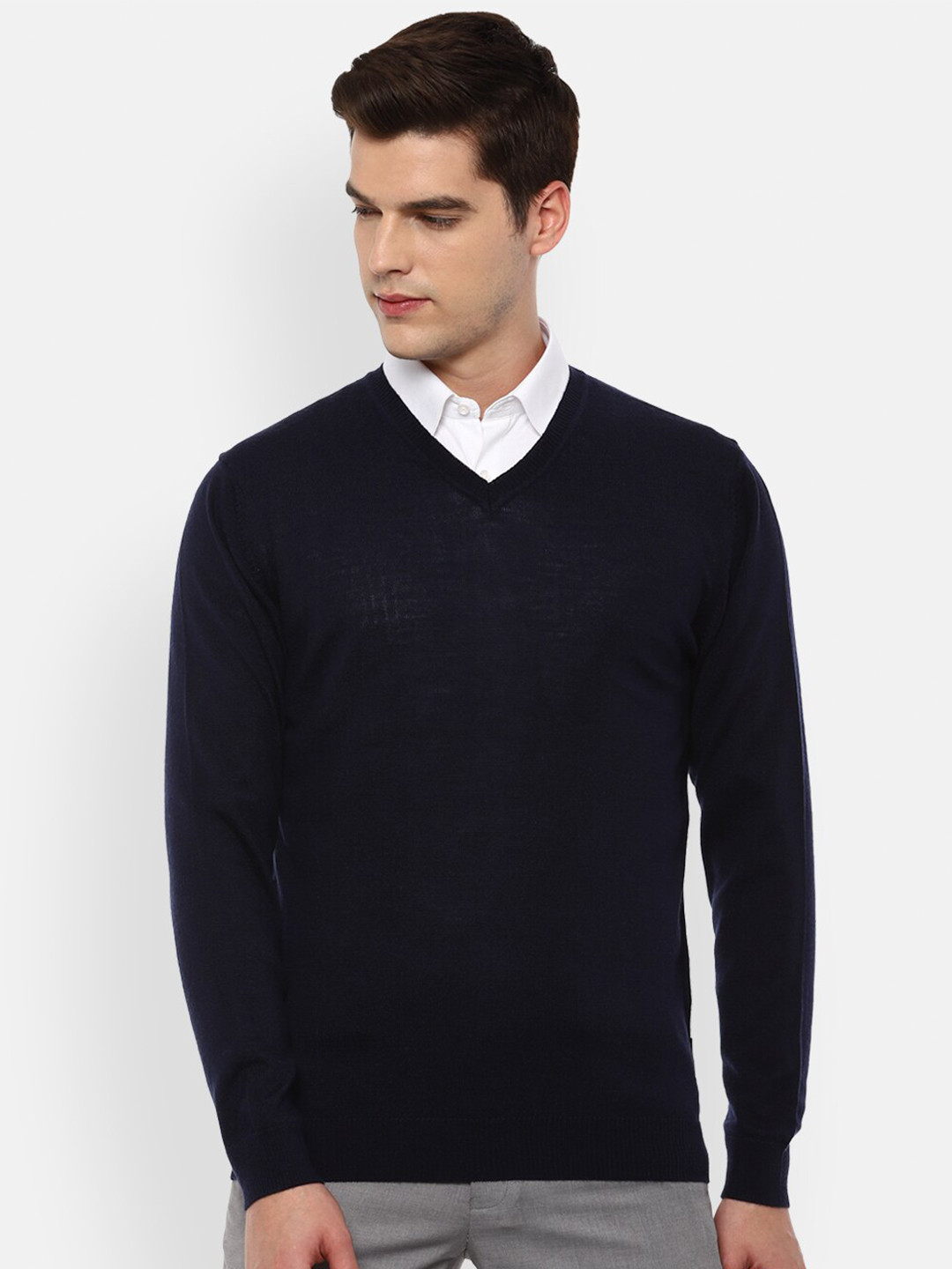 

Van Heusen Men Navy Blue Pullover