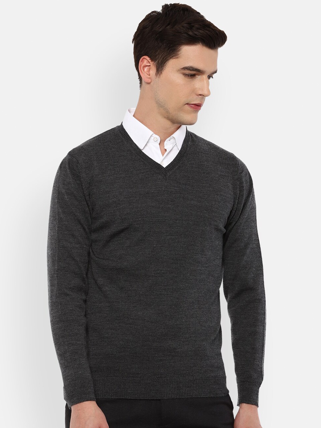 

Van Heusen Men Grey Pullover
