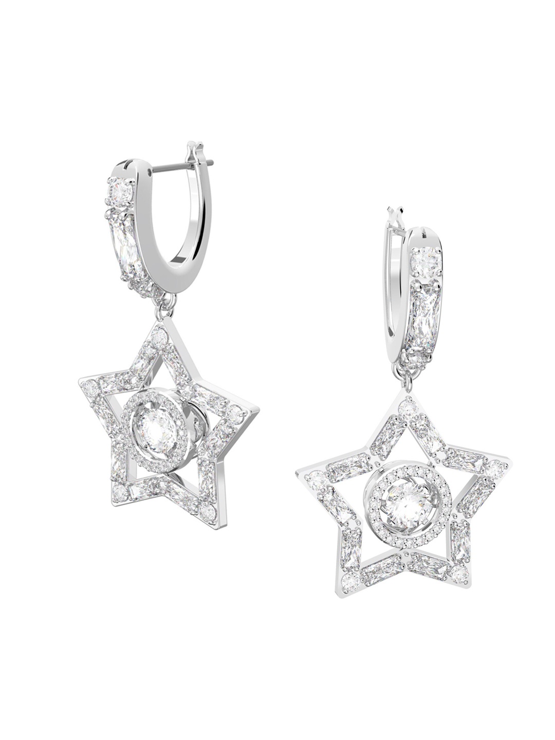 

SWAROVSKI White Rhodium Plated Star Shaped Drop Earrings