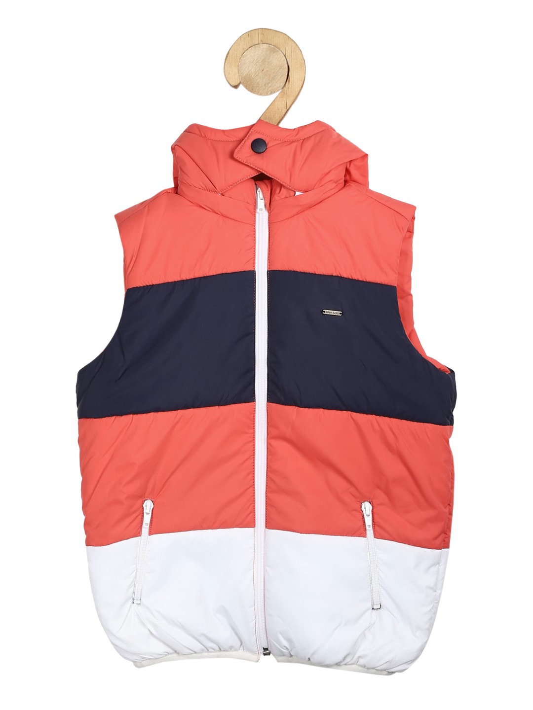 

Allen Solly Junior Boys Orange Navy Blue Colourblocked Puffer Jacket