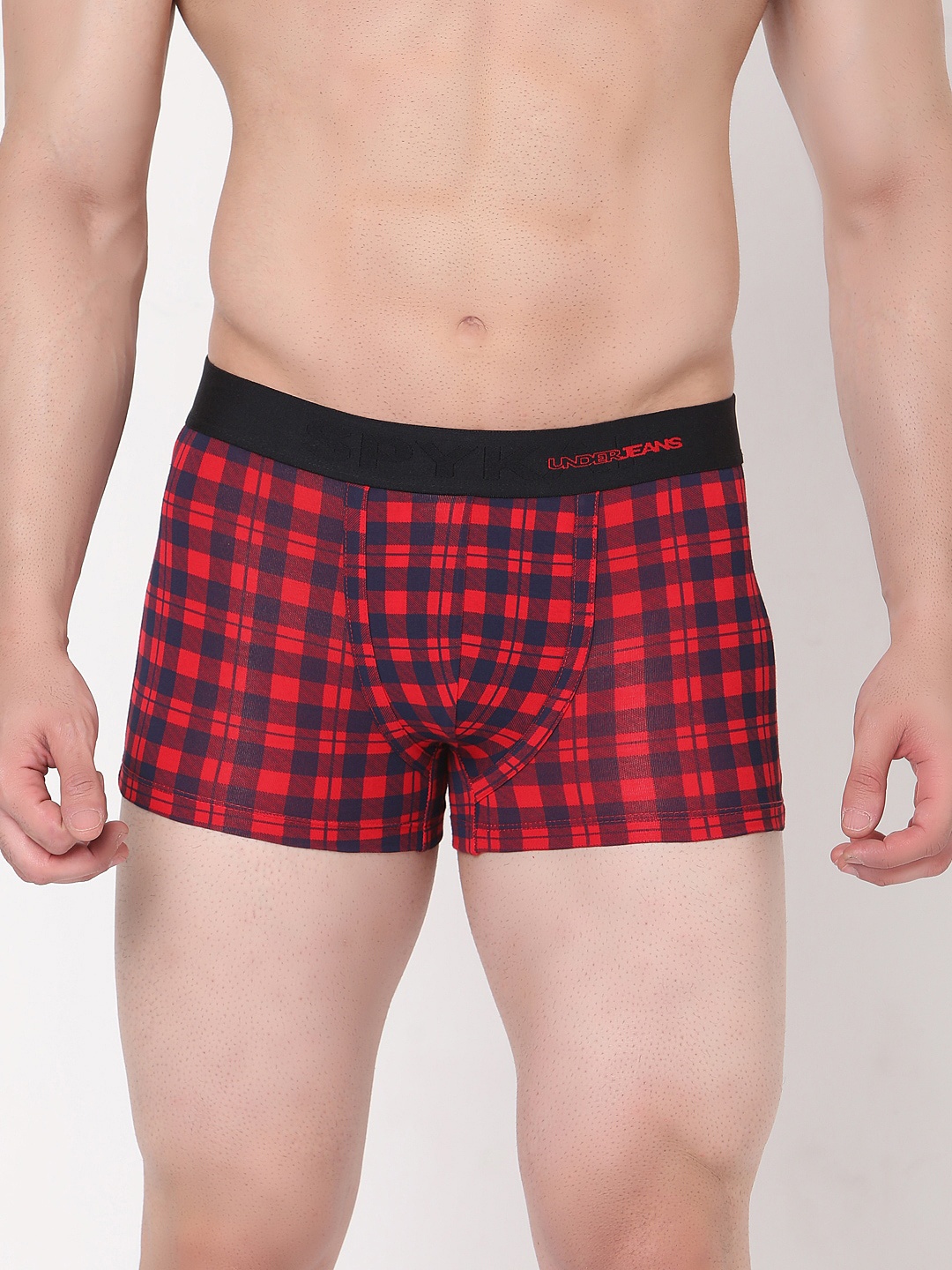 

UnderJeans by Spykar Men Blue & Red Checked Trunk UJMTRRPTS036