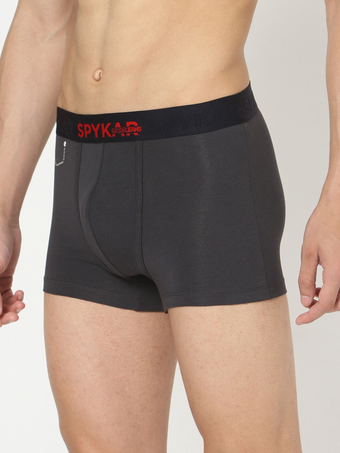 

UnderJeans by Spykar Men Cotton Charcoal Grey Solid Trunk - UJMTRRPTS008