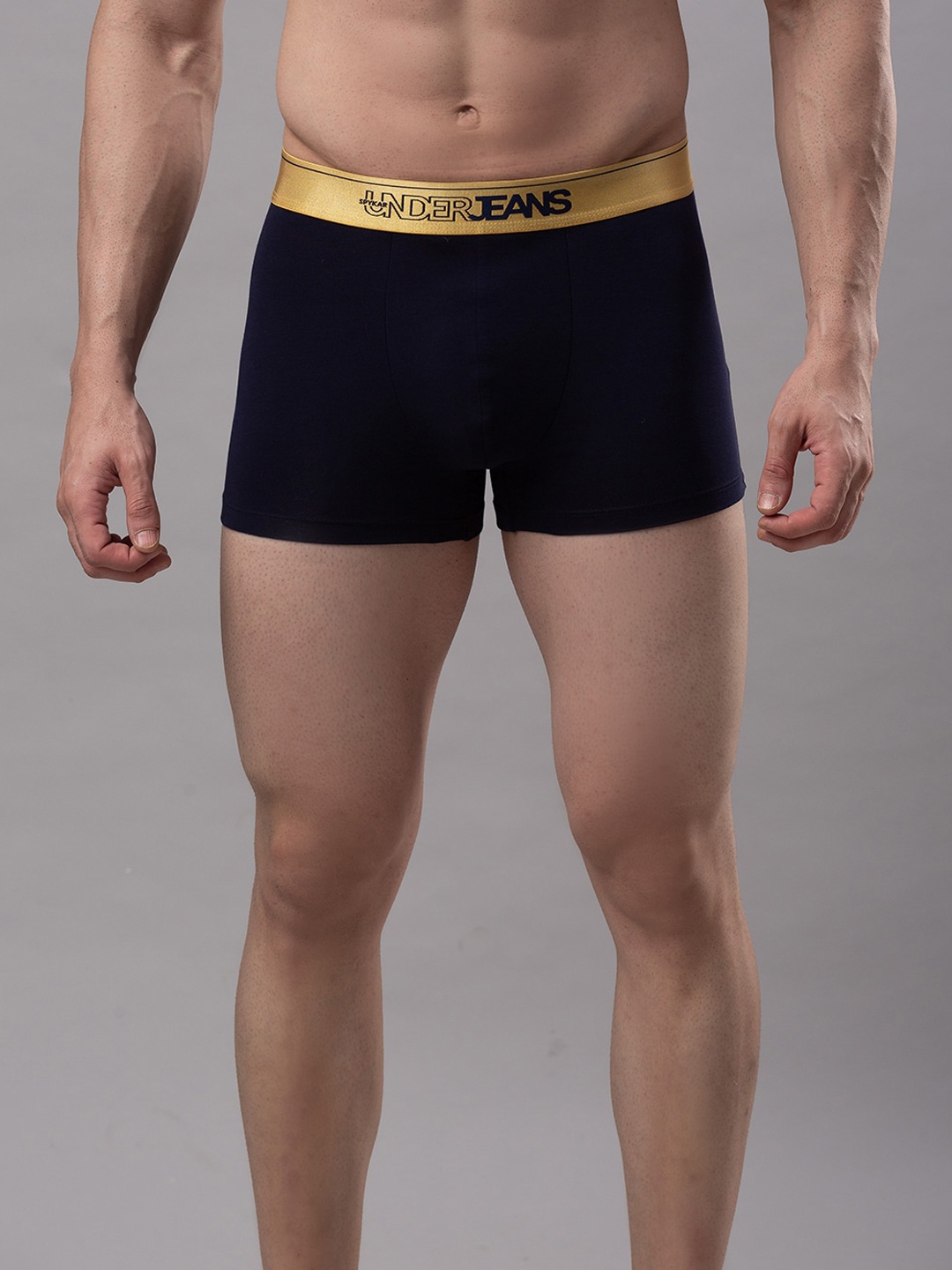 

UnderJeans by Spykar Men Navy Blue Solid Trunks UJMTRPTS042