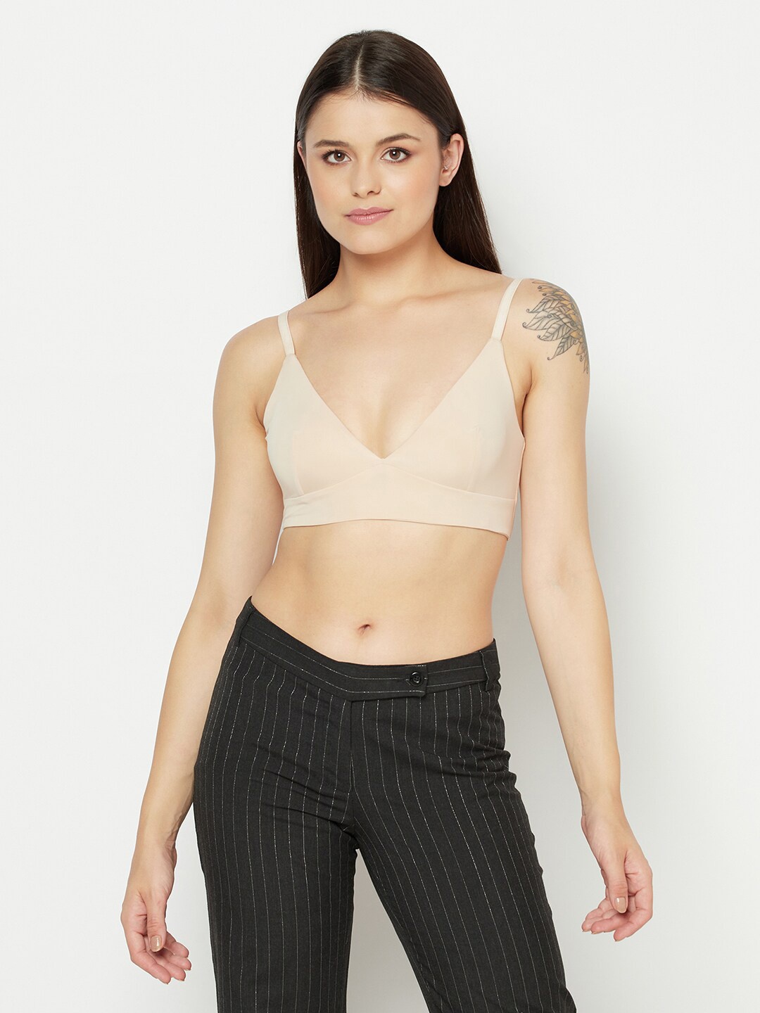 

Da Intimo Beige Lycra Bralette Bra