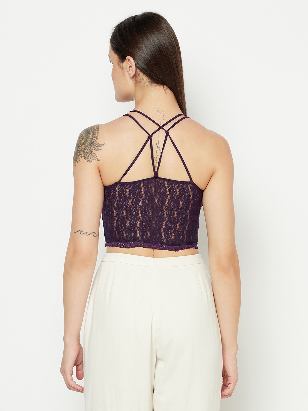 

Da Intimo Purple Floral Bralette Bra DI-1321 PURPLE-F21