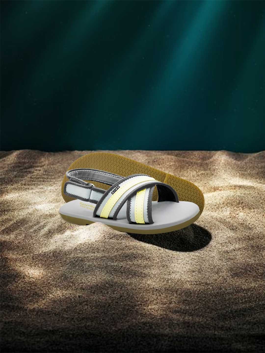 

KazarMax Boys Grey & Yellow PU Comfort Sandals