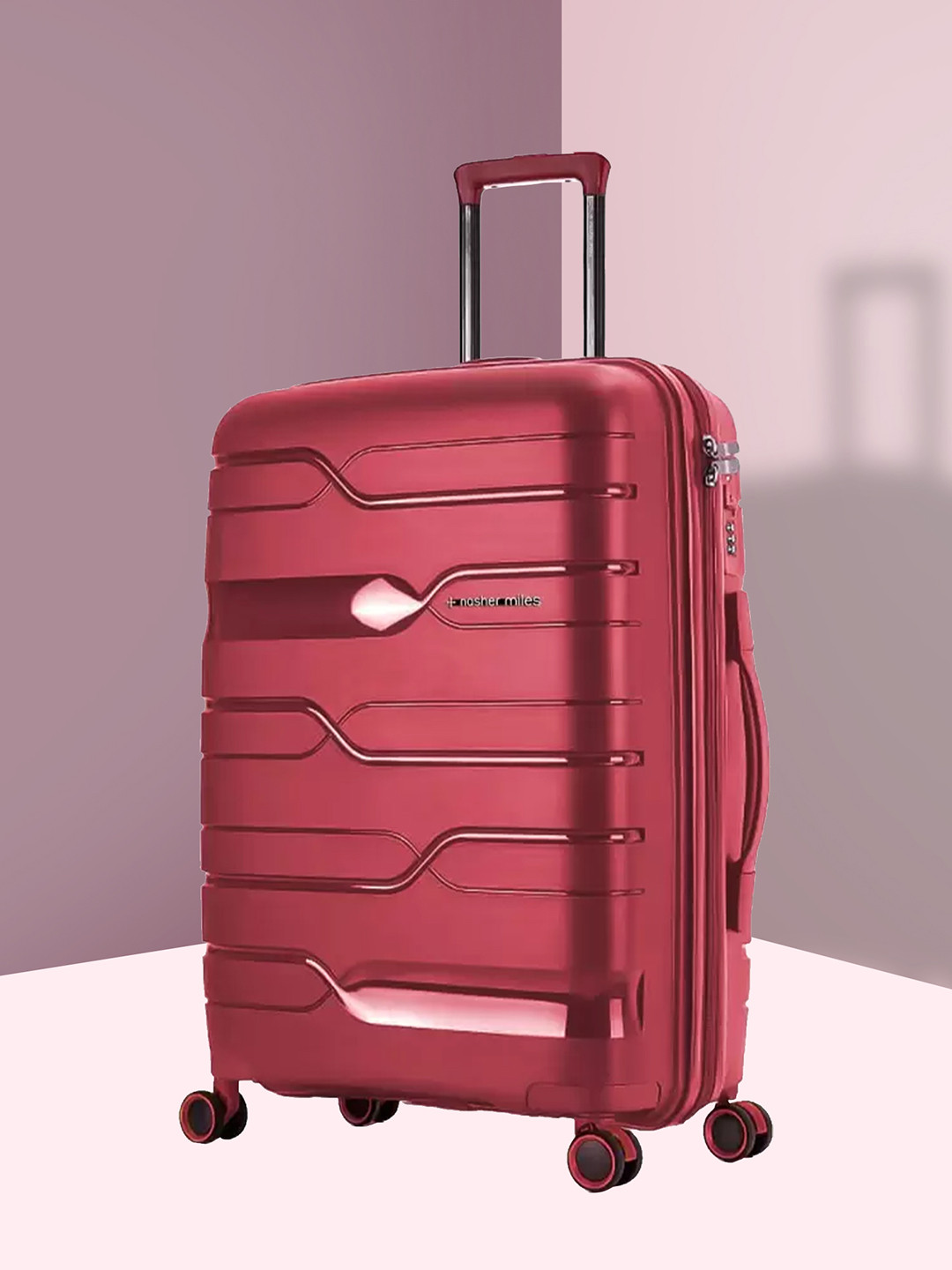 

Nasher Miles Paris Polypropylene Medium Maroon Trolley Bag - 24 Inch (65 cm)