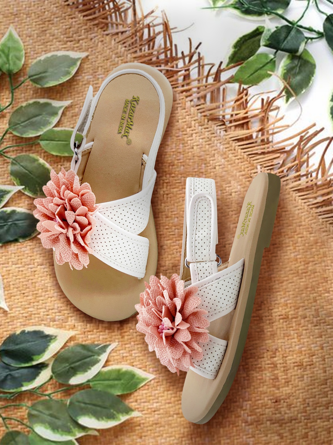 

KazarMax Girls White Party Open Toe Flats
