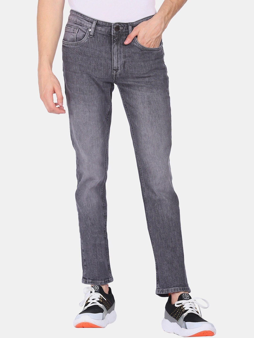 

AD By Arvind Men Grey Skinny Fit Heavy Fade Jeans