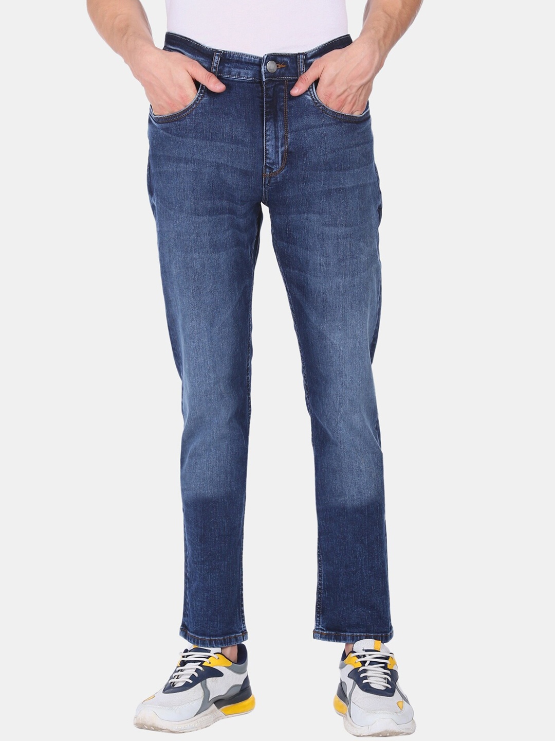 

AD By Arvind Men Blue Slim Fit Heavy Fade Jeans