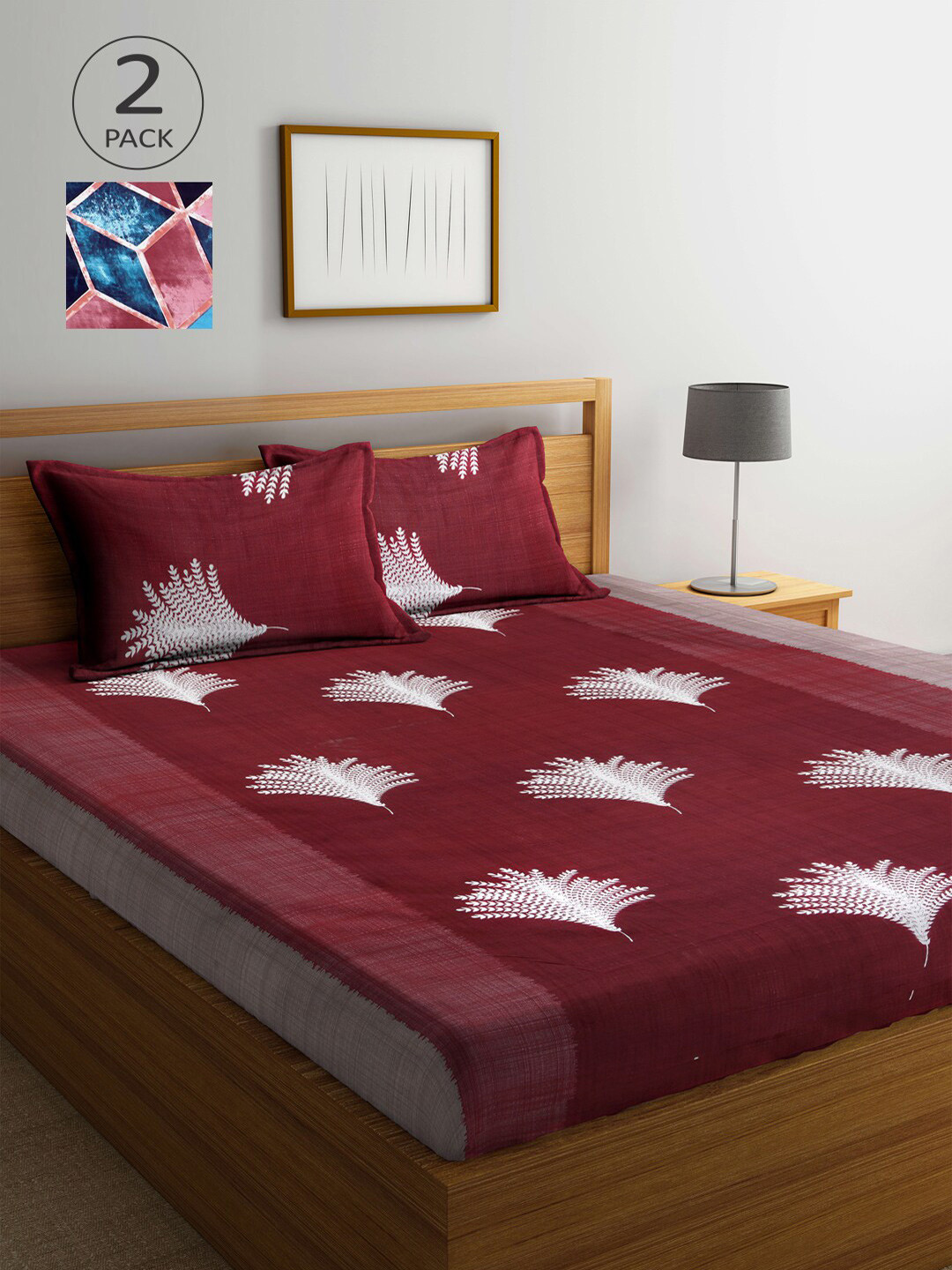 

Arrabi Floral Printed 300 TC 2 King Bedsheets with 4 Pillow Covers, Multi