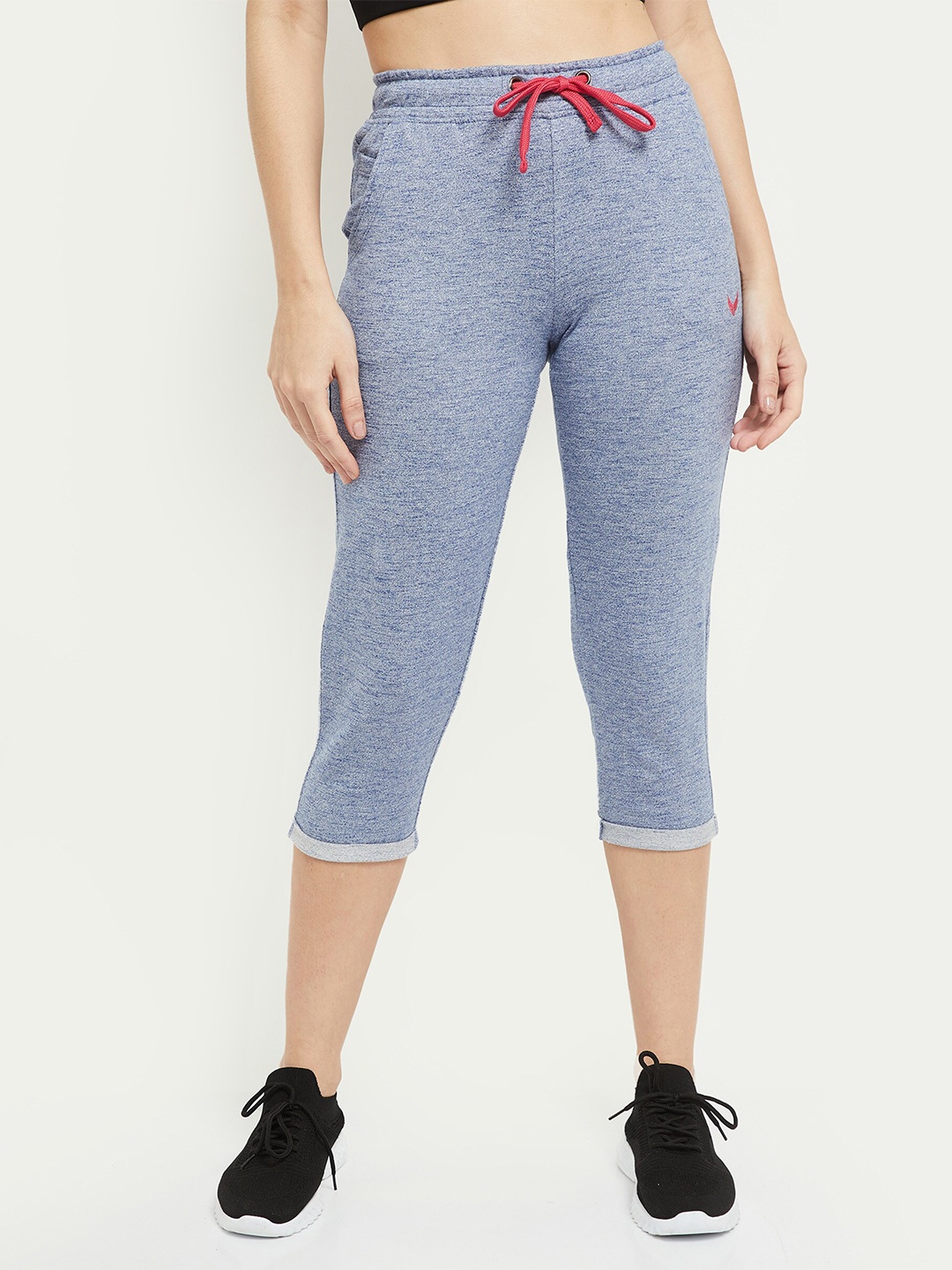 

max Women Blue Solid Slim Fit Tights