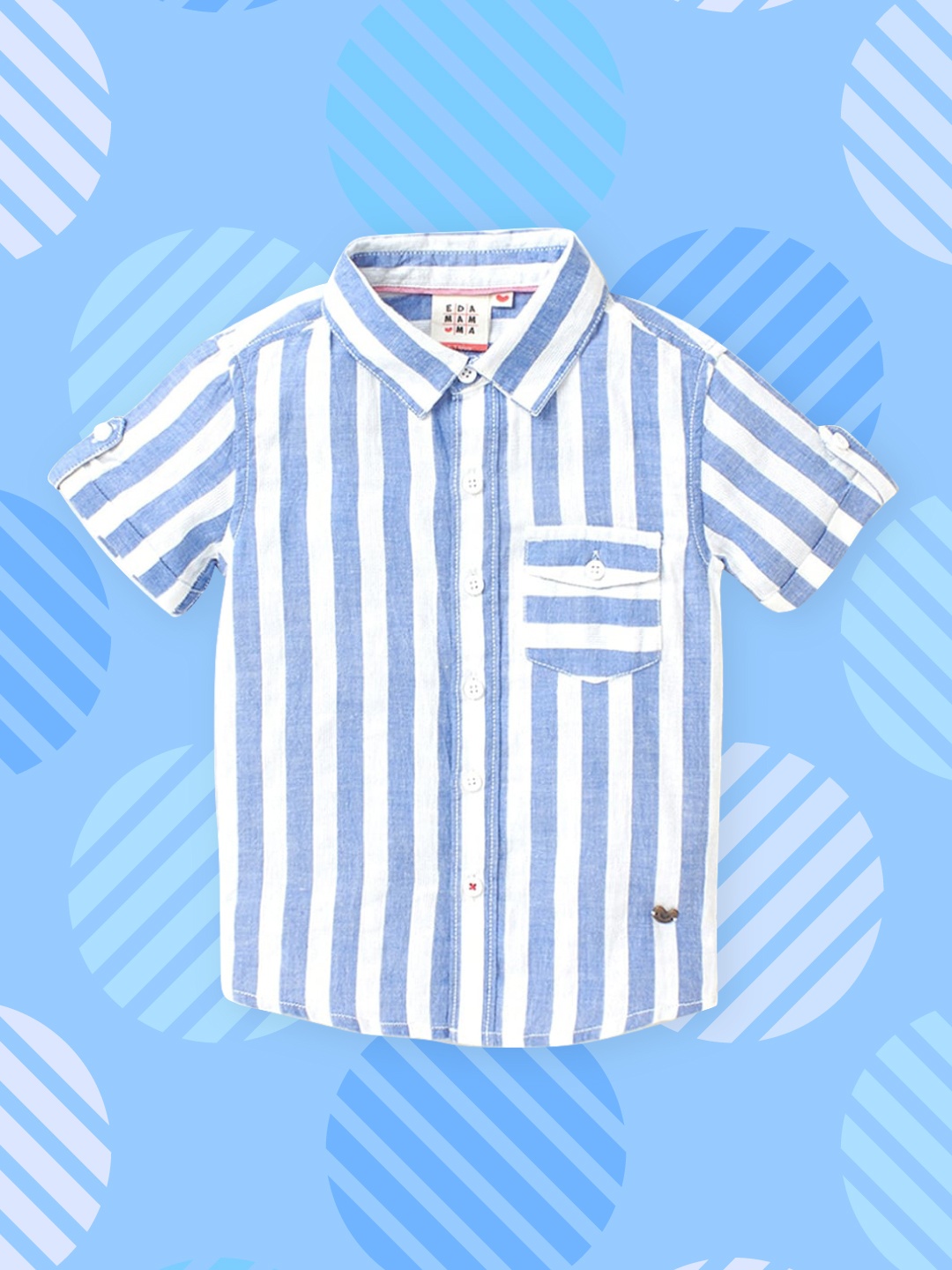 

Ed-a-Mamma Boys White Striped Casual Shirt